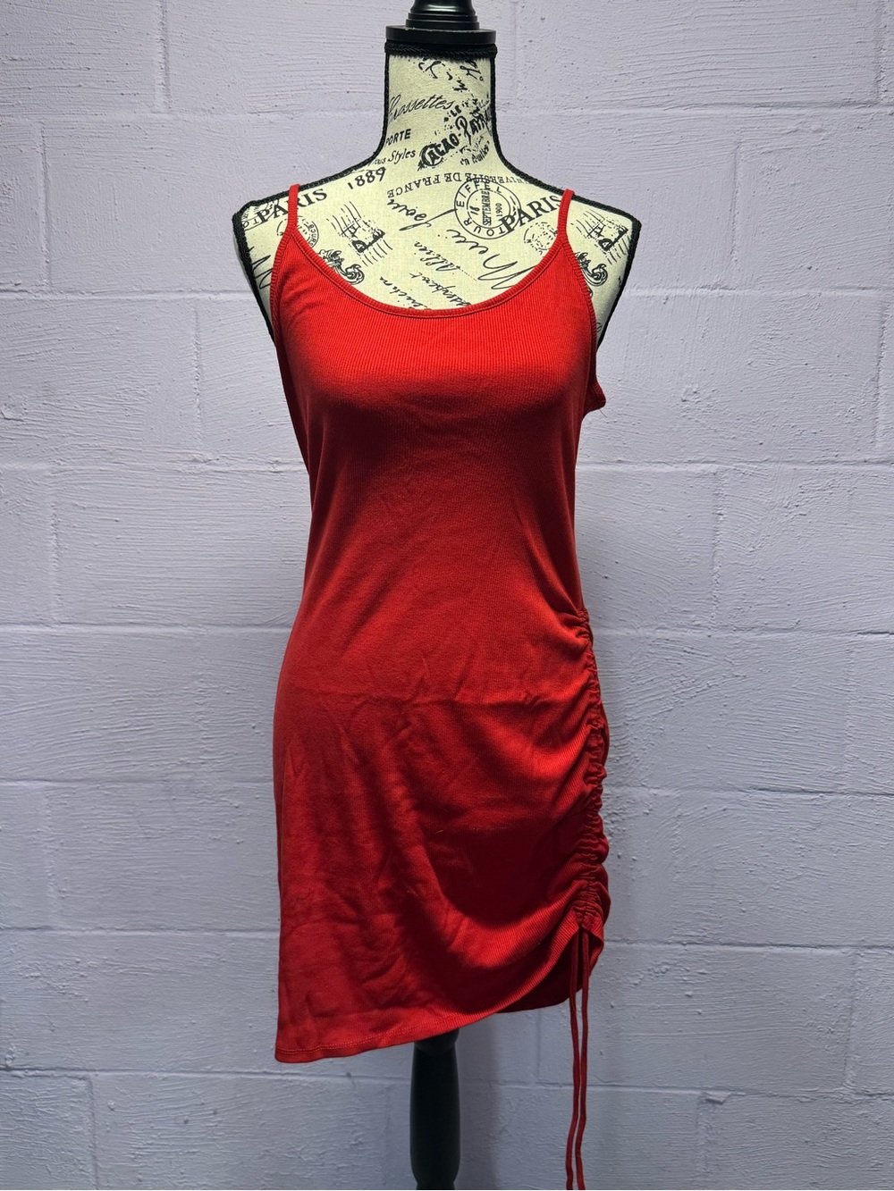 3 for $15 Red bodycon dress with adjustable ruching